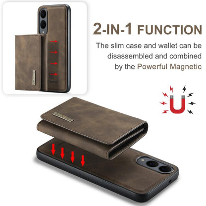 For Samsung Galaxy S25 Edge 5G DG.MING M1 Series 3-Fold Multi Card Wallet + Magnetic Phone Case(Coffee) - Galaxy S25 Edge 5G Cases by DG.MING | Online Shopping UK | buy2fix
