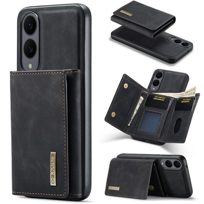 For Samsung Galaxy S25 Edge 5G DG.MING M1 Series 3-Fold Multi Card Wallet + Magnetic Phone Case(Black) - Galaxy S25 Edge 5G Cases by DG.MING | Online Shopping UK | buy2fix