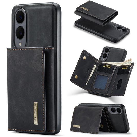 For Samsung Galaxy S25 Edge 5G DG.MING M1 Series 3-Fold Multi Card Wallet + Magnetic Phone Case(Black) - Galaxy S25 Edge 5G Cases by DG.MING | Online Shopping UK | buy2fix