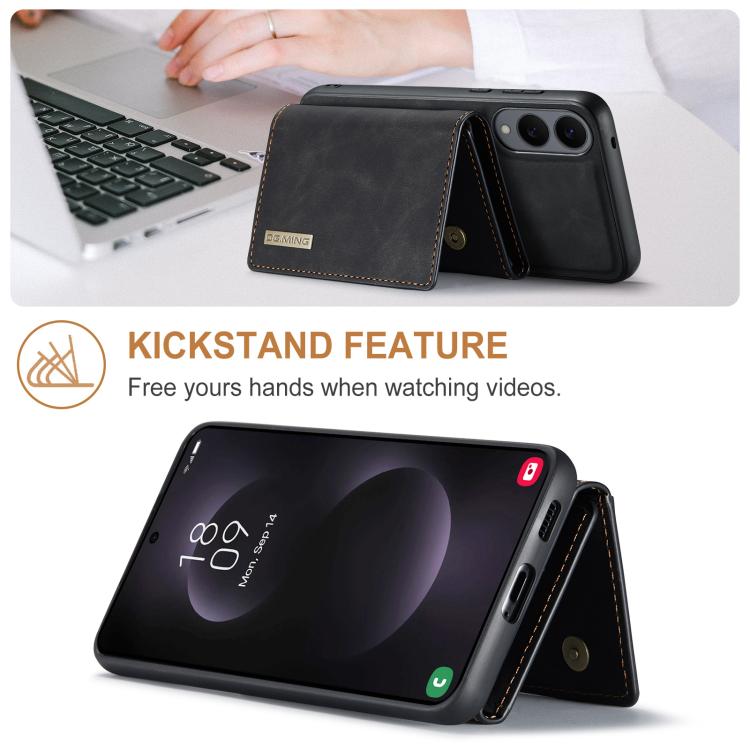 For Samsung Galaxy S25 Edge 5G DG.MING M1 Series 3-Fold Multi Card Wallet + Magnetic Phone Case(Black) - Galaxy S25 Edge 5G Cases by DG.MING | Online Shopping UK | buy2fix