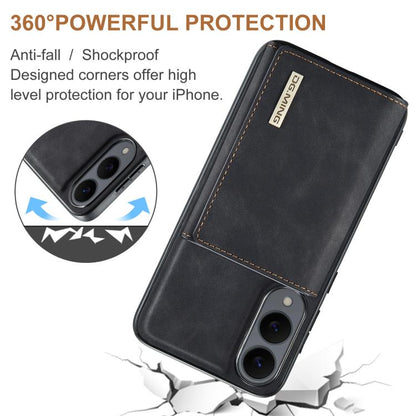 For Samsung Galaxy S25 Edge 5G DG.MING M1 Series 3-Fold Multi Card Wallet + Magnetic Phone Case(Black) - Galaxy S25 Edge 5G Cases by DG.MING | Online Shopping UK | buy2fix