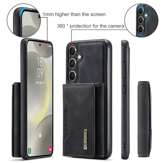 For Samsung Galaxy S24 FE 5G DG.MING M2 Series 3-Fold Multi Card Bag + Magnetic Phone Case(Black) by DG.MING