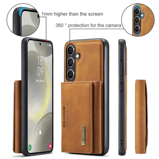 For Samsung Galaxy S24 FE 5G DG.MING M2 Series 3-Fold Multi Card Bag + Magnetic Phone Case(Brown) by DG.MING