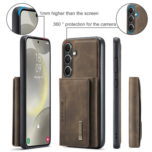For Samsung Galaxy S24 FE 5G DG.MING M2 Series 3-Fold Multi Card Bag + Magnetic Phone Case(Coffee) by DG.MING