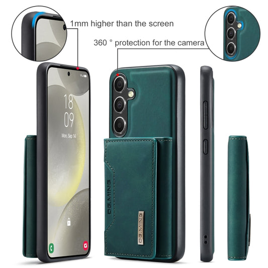 For Samsung Galaxy S24 FE 5G DG.MING M2 Series 3-Fold Multi Card Bag + Magnetic Phone Case(Green) by DG.MING