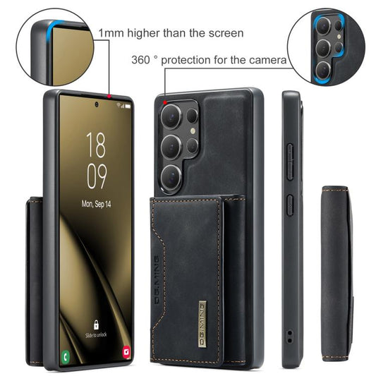 For Samsung Galaxy S25 Ultra 5G DG.MING M2 Series 3-Fold Multi Card Bag + Magnetic Phone Case(Black) - Galaxy S25 Ultra 5G Cases by DG.MING | Online Shopping UK | buy2fix