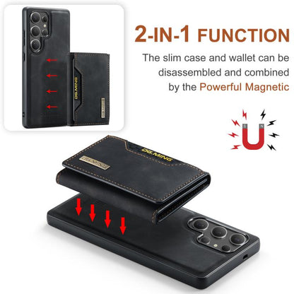 For Samsung Galaxy S25 Ultra 5G DG.MING M2 Series 3-Fold Multi Card Bag + Magnetic Phone Case(Black) - Galaxy S25 Ultra 5G Cases by DG.MING | Online Shopping UK | buy2fix