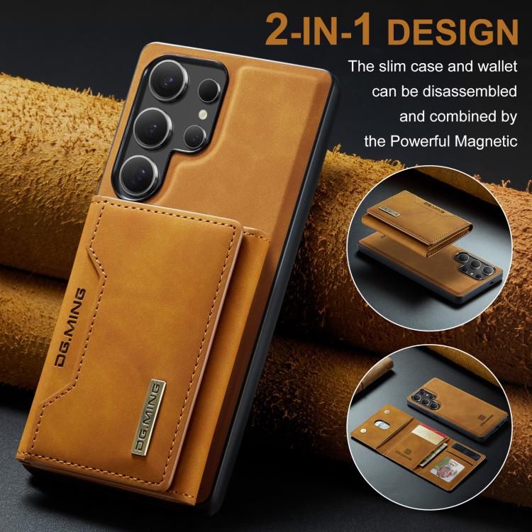 For Samsung Galaxy S25 Ultra 5G DG.MING M2 Series 3-Fold Multi Card Bag + Magnetic Phone Case(Brown) - Galaxy S25 Ultra 5G Cases by DG.MING | Online Shopping UK | buy2fix