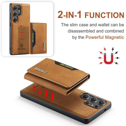 For Samsung Galaxy S25 Ultra 5G DG.MING M2 Series 3-Fold Multi Card Bag + Magnetic Phone Case(Brown) - Galaxy S25 Ultra 5G Cases by DG.MING | Online Shopping UK | buy2fix