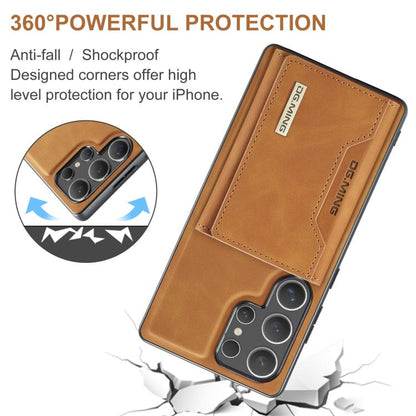 For Samsung Galaxy S25 Ultra 5G DG.MING M2 Series 3-Fold Multi Card Bag + Magnetic Phone Case(Brown) - Galaxy S25 Ultra 5G Cases by DG.MING | Online Shopping UK | buy2fix