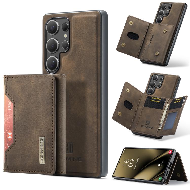 For Samsung Galaxy S25 Ultra 5G DG.MING M2 Series 3-Fold Multi Card Bag + Magnetic Phone Case(Coffee) - Galaxy S25 Ultra 5G Cases by DG.MING | Online Shopping UK | buy2fix