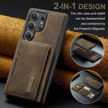 For Samsung Galaxy S25 Ultra 5G DG.MING M2 Series 3-Fold Multi Card Bag + Magnetic Phone Case(Coffee) - Galaxy S25 Ultra 5G Cases by DG.MING | Online Shopping UK | buy2fix