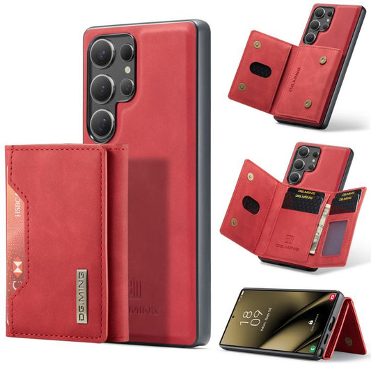 For Samsung Galaxy S25 Ultra 5G DG.MING M2 Series 3-Fold Multi Card Bag + Magnetic Phone Case(Red) - Galaxy S25 Ultra 5G Cases by DG.MING | Online Shopping UK | buy2fix