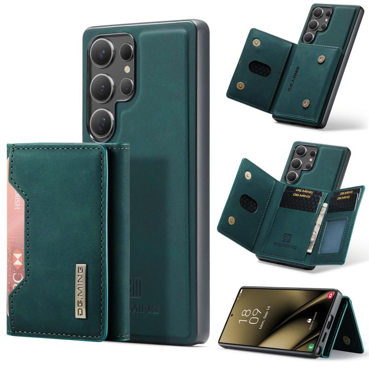 For Samsung Galaxy S25 Ultra 5G DG.MING M2 Series 3-Fold Multi Card Bag + Magnetic Phone Case(Green) - Galaxy S25 Ultra 5G Cases by DG.MING | Online Shopping UK | buy2fix