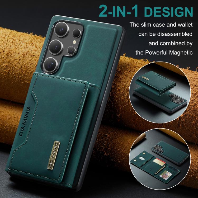 For Samsung Galaxy S25 Ultra 5G DG.MING M2 Series 3-Fold Multi Card Bag + Magnetic Phone Case(Green) - Galaxy S25 Ultra 5G Cases by DG.MING | Online Shopping UK | buy2fix