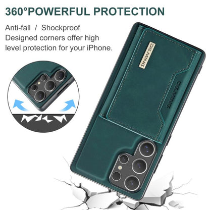 For Samsung Galaxy S25 Ultra 5G DG.MING M2 Series 3-Fold Multi Card Bag + Magnetic Phone Case(Green) - Galaxy S25 Ultra 5G Cases by DG.MING | Online Shopping UK | buy2fix