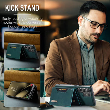 For Samsung Galaxy S25 Ultra 5G DG.MING M2 Series 3-Fold Multi Card Bag + Magnetic Phone Case(Green) - Galaxy S25 Ultra 5G Cases by DG.MING | Online Shopping UK | buy2fix