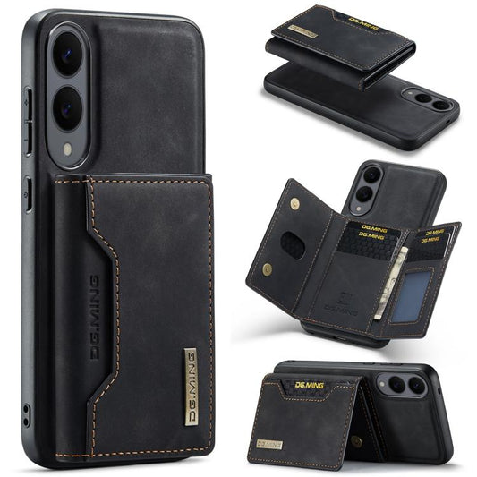 For Samsung Galaxy S25 Edge 5G DG.MING M2 Series 3-Fold Multi Card Bag + Magnetic Phone Case(Black) - Galaxy S25 Edge 5G Cases by DG.MING | Online Shopping UK | buy2fix