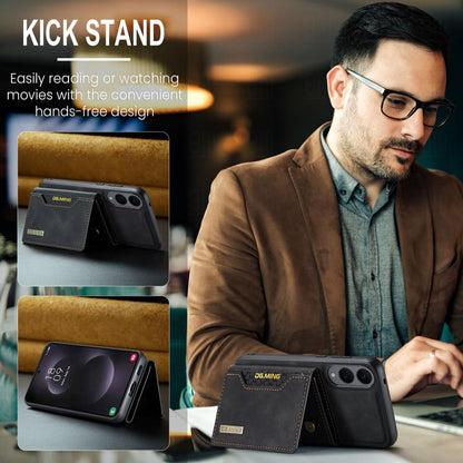 For Samsung Galaxy S25 Edge 5G DG.MING M2 Series 3-Fold Multi Card Bag + Magnetic Phone Case(Black) - Galaxy S25 Edge 5G Cases by DG.MING | Online Shopping UK | buy2fix