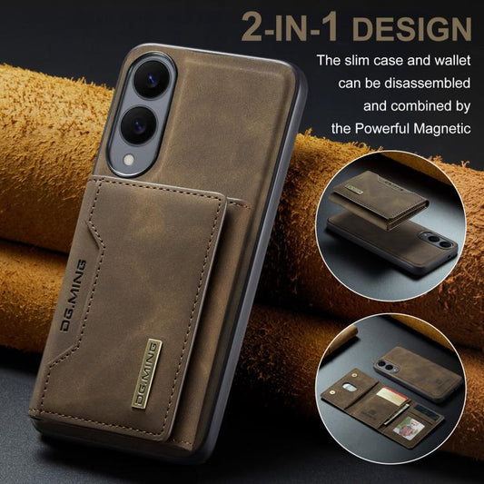 For Samsung Galaxy S25 Edge 5G DG.MING M2 Series 3-Fold Multi Card Bag + Magnetic Phone Case(Coffee) - Galaxy S25 Edge 5G Cases by DG.MING | Online Shopping UK | buy2fix