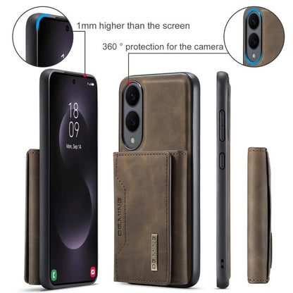 For Samsung Galaxy S25 Edge 5G DG.MING M2 Series 3-Fold Multi Card Bag + Magnetic Phone Case(Coffee) - Galaxy S25 Edge 5G Cases by DG.MING | Online Shopping UK | buy2fix