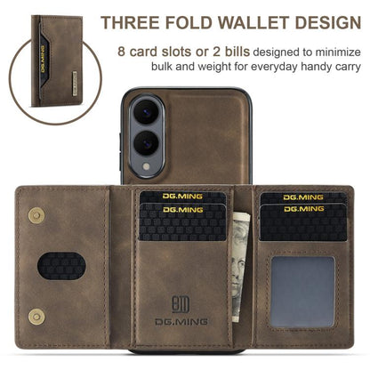 For Samsung Galaxy S25 Edge 5G DG.MING M2 Series 3-Fold Multi Card Bag + Magnetic Phone Case(Coffee) - Galaxy S25 Edge 5G Cases by DG.MING | Online Shopping UK | buy2fix