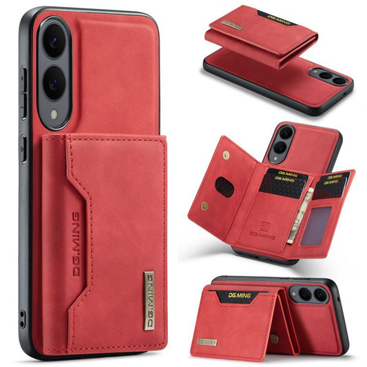For Samsung Galaxy S25 Edge 5G DG.MING M2 Series 3-Fold Multi Card Bag + Magnetic Phone Case(Red) - Galaxy S25 Edge 5G Cases by DG.MING | Online Shopping UK | buy2fix