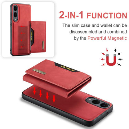 For Samsung Galaxy S25 Edge 5G DG.MING M2 Series 3-Fold Multi Card Bag + Magnetic Phone Case(Red) - Galaxy S25 Edge 5G Cases by DG.MING | Online Shopping UK | buy2fix