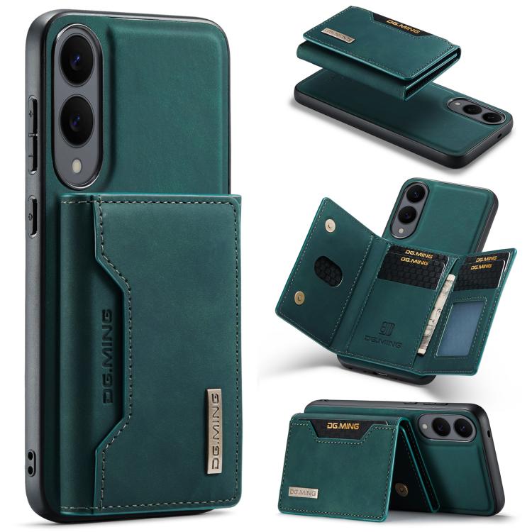 For Samsung Galaxy S25 Edge 5G DG.MING M2 Series 3-Fold Multi Card Bag + Magnetic Phone Case(Green) - Galaxy S25 Edge 5G Cases by DG.MING | Online Shopping UK | buy2fix