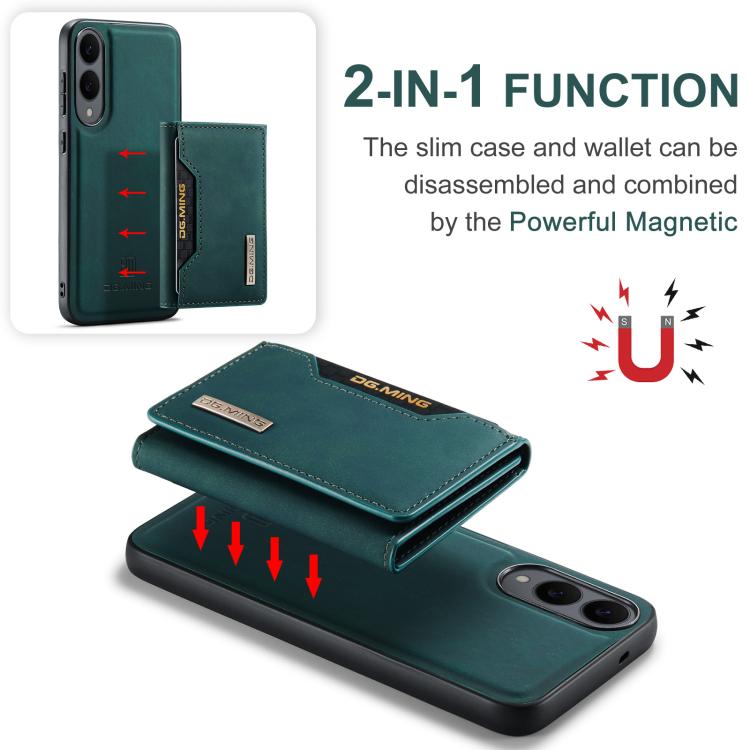 For Samsung Galaxy S25 Edge 5G DG.MING M2 Series 3-Fold Multi Card Bag + Magnetic Phone Case(Green) - Galaxy S25 Edge 5G Cases by DG.MING | Online Shopping UK | buy2fix