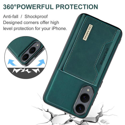 For Samsung Galaxy S25 Edge 5G DG.MING M2 Series 3-Fold Multi Card Bag + Magnetic Phone Case(Green) - Galaxy S25 Edge 5G Cases by DG.MING | Online Shopping UK | buy2fix