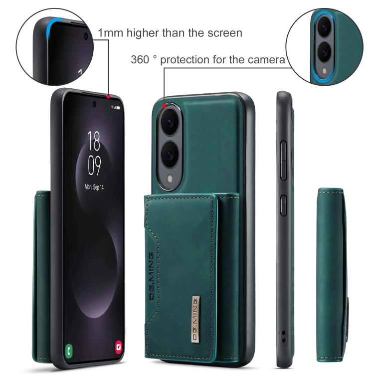 For Samsung Galaxy S25 Edge 5G DG.MING M2 Series 3-Fold Multi Card Bag + Magnetic Phone Case(Green) - Galaxy S25 Edge 5G Cases by DG.MING | Online Shopping UK | buy2fix