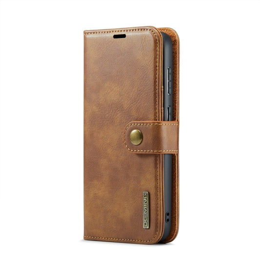 For Samsung Galaxy S24 FE 5G DG.MING Crazy Horse Texture Detachable Magnetic Leather Case(Brown) by DG.MING