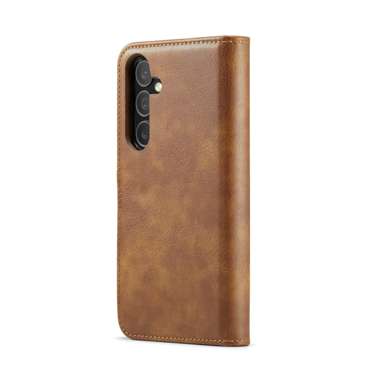 For Samsung Galaxy S24 FE 5G DG.MING Crazy Horse Texture Detachable Magnetic Leather Case(Brown) by DG.MING