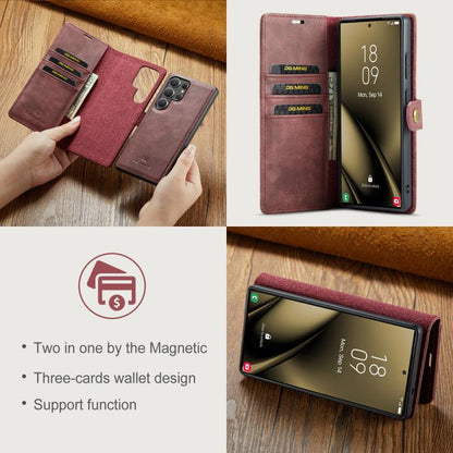 For Samsung Galaxy S25 Ultra 5G DG.MING Crazy Horse Texture Detachable Magnetic Leather Case(Red) - Galaxy S25 Ultra 5G Cases by DG.MING | Online Shopping UK | buy2fix