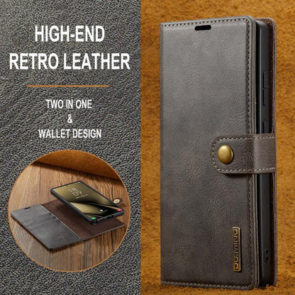 For Samsung Galaxy S25 Ultra 5G DG.MING Crazy Horse Texture Detachable Magnetic Leather Case(Grey) - Galaxy S25 Ultra 5G Cases by DG.MING | Online Shopping UK | buy2fix