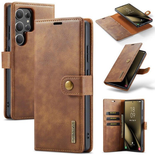 For Samsung Galaxy S25 Ultra 5G DG.MING Crazy Horse Texture Detachable Magnetic Leather Case(Brown) - Galaxy S25 Ultra 5G Cases by DG.MING | Online Shopping UK | buy2fix