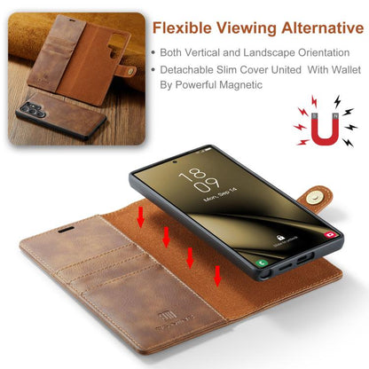 For Samsung Galaxy S25 Ultra 5G DG.MING Crazy Horse Texture Detachable Magnetic Leather Case(Brown) - Galaxy S25 Ultra 5G Cases by DG.MING | Online Shopping UK | buy2fix