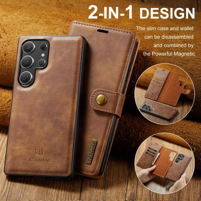 For Samsung Galaxy S25 Ultra 5G DG.MING Crazy Horse Texture Detachable Magnetic Leather Case(Brown) - Galaxy S25 Ultra 5G Cases by DG.MING | Online Shopping UK | buy2fix