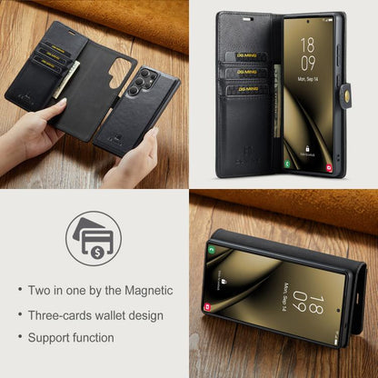 For Samsung Galaxy S25 Ultra 5G DG.MING Crazy Horse Texture Detachable Magnetic Leather Case(Black) - Galaxy S25 Ultra 5G Cases by DG.MING | Online Shopping UK | buy2fix