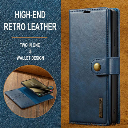 For Samsung Galaxy S25 Ultra 5G DG.MING Crazy Horse Texture Detachable Magnetic Leather Case(Blue) - Galaxy S25 Ultra 5G Cases by DG.MING | Online Shopping UK | buy2fix