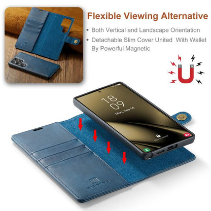 For Samsung Galaxy S25 Ultra 5G DG.MING Crazy Horse Texture Detachable Magnetic Leather Case(Blue) - Galaxy S25 Ultra 5G Cases by DG.MING | Online Shopping UK | buy2fix