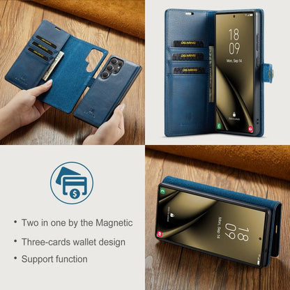 For Samsung Galaxy S25 Ultra 5G DG.MING Crazy Horse Texture Detachable Magnetic Leather Case(Blue) - Galaxy S25 Ultra 5G Cases by DG.MING | Online Shopping UK | buy2fix