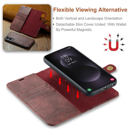 For Samsung Galaxy S25 Edge 5G DG.MING Crazy Horse Texture Detachable Magnetic Leather Case(Red) - Galaxy S25 Edge 5G Cases by DG.MING | Online Shopping UK | buy2fix