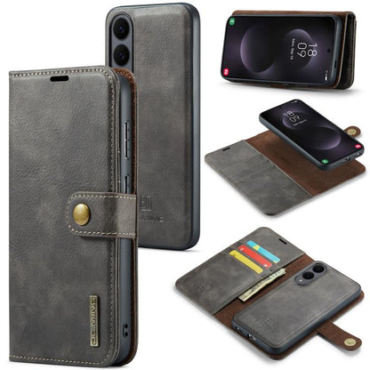 For Samsung Galaxy S25 Edge 5G DG.MING Crazy Horse Texture Detachable Magnetic Leather Case(Grey) - Galaxy S25 Edge 5G Cases by DG.MING | Online Shopping UK | buy2fix