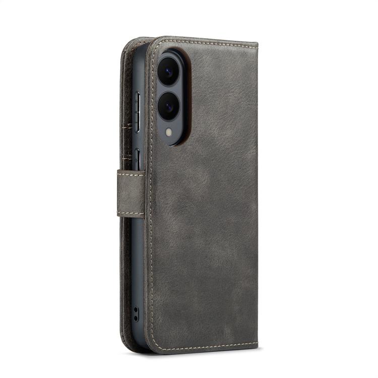 For Samsung Galaxy S25 Edge 5G DG.MING Crazy Horse Texture Detachable Magnetic Leather Case(Grey) - Galaxy S25 Edge 5G Cases by DG.MING | Online Shopping UK | buy2fix