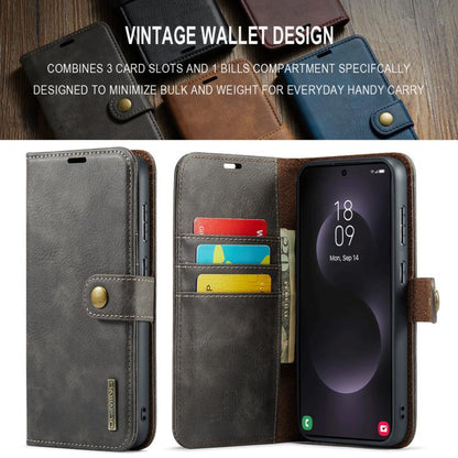 For Samsung Galaxy S25 Edge 5G DG.MING Crazy Horse Texture Detachable Magnetic Leather Case(Grey) - Galaxy S25 Edge 5G Cases by DG.MING | Online Shopping UK | buy2fix