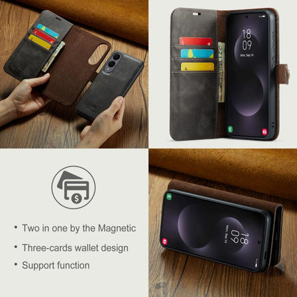 For Samsung Galaxy S25 Edge 5G DG.MING Crazy Horse Texture Detachable Magnetic Leather Case(Grey) - Galaxy S25 Edge 5G Cases by DG.MING | Online Shopping UK | buy2fix