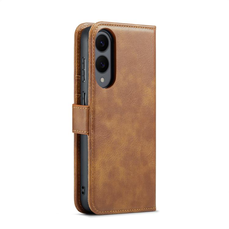 For Samsung Galaxy S25 Edge 5G DG.MING Crazy Horse Texture Detachable Magnetic Leather Case(Brown) - Galaxy S25 Edge 5G Cases by DG.MING | Online Shopping UK | buy2fix
