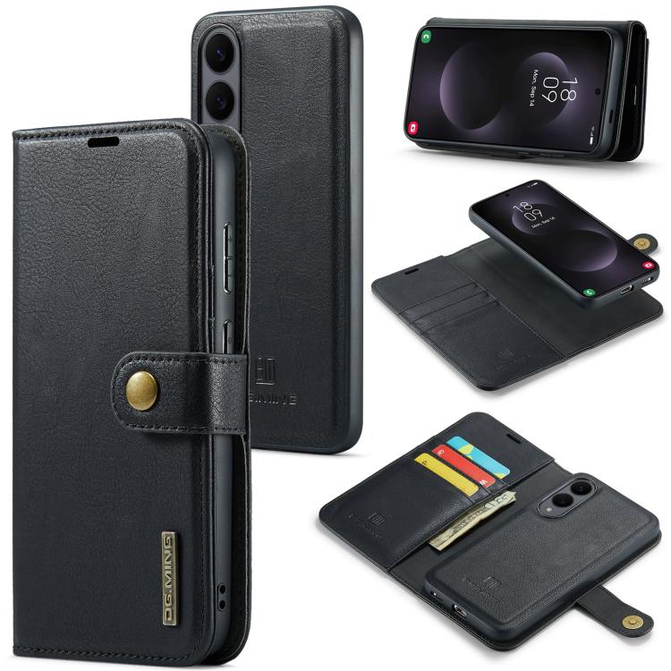 For Samsung Galaxy S25 Edge 5G DG.MING Crazy Horse Texture Detachable Magnetic Leather Case(Black) - Galaxy S25 Edge 5G Cases by DG.MING | Online Shopping UK | buy2fix